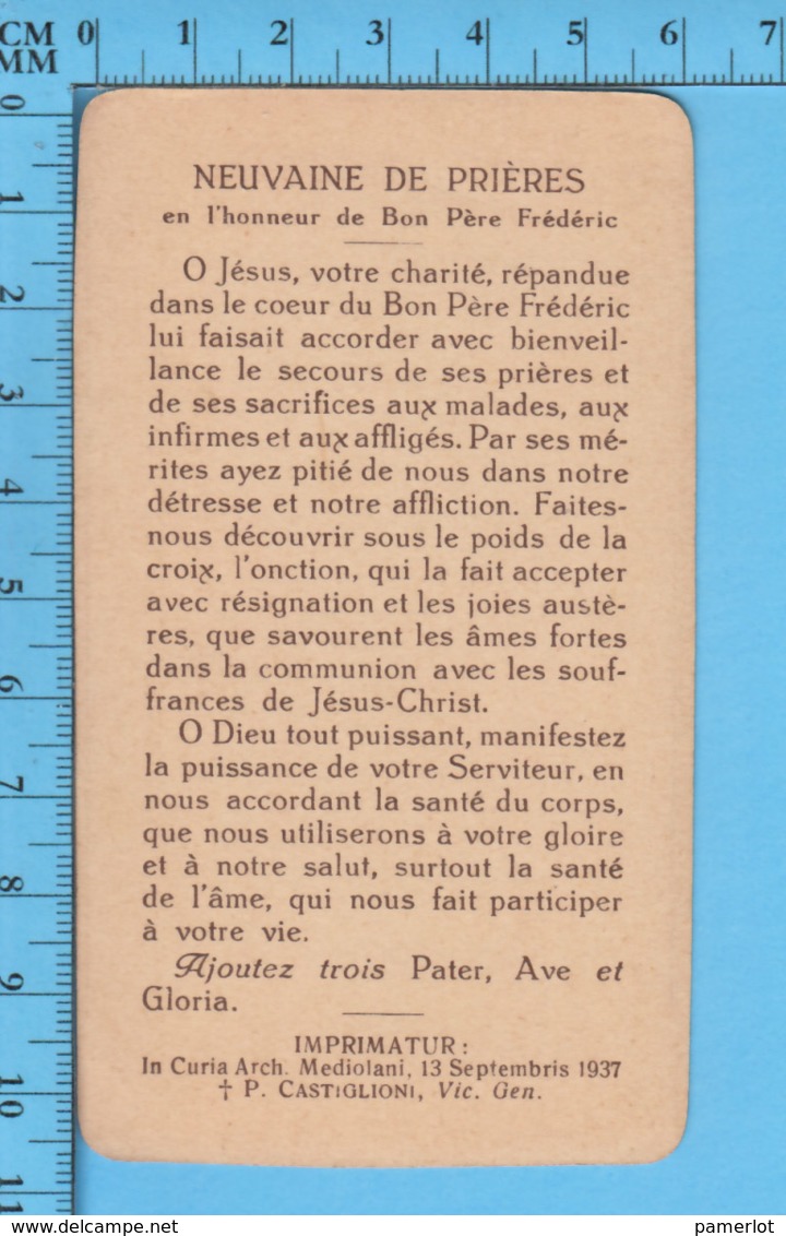 Gold Ring, Image Pieuse Chromo - Le Bon Pere Frédéric La Visite Des Malades + Priere - Devotion Images