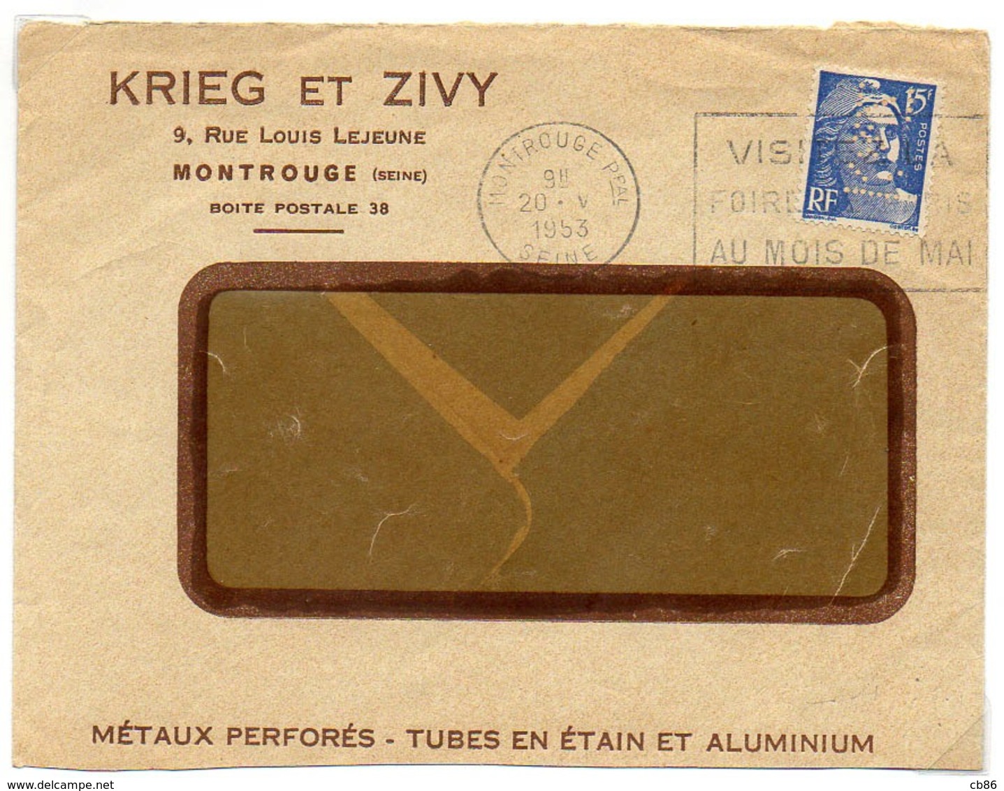 Perforé France Type Gandon N° 886 Ref Ancoper K&Z 11 (244 Perf Connues Pour Ce Timbre) - Other & Unclassified