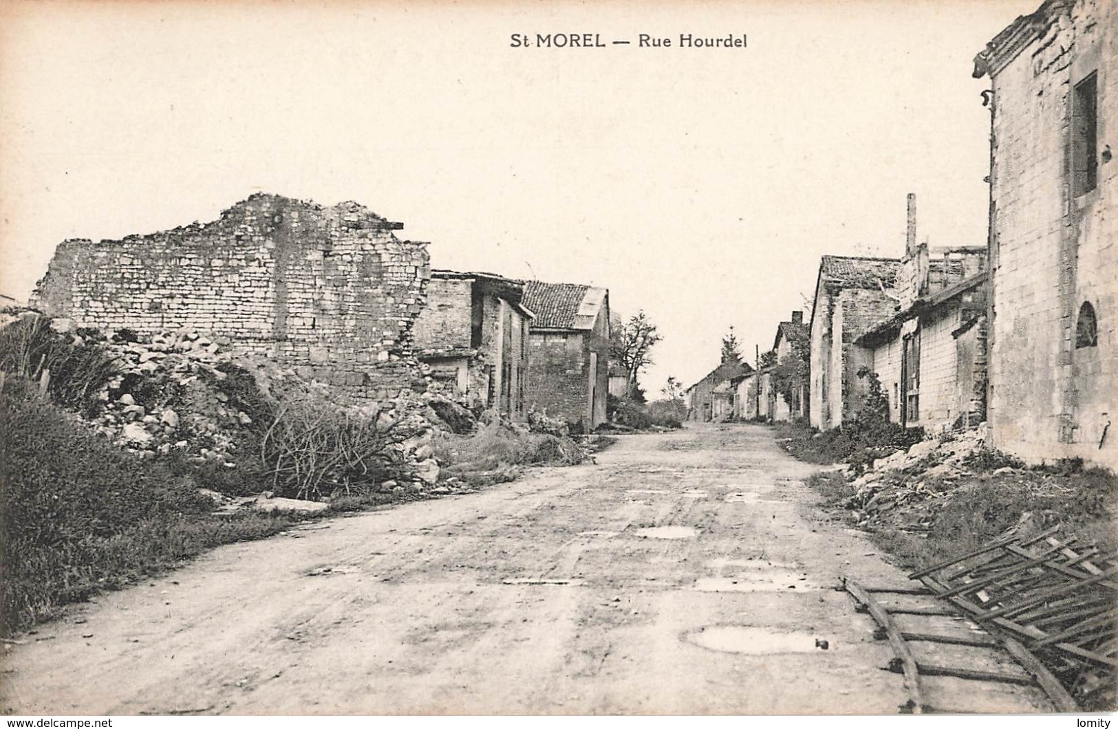 08 St Saint Morel Rue Hourdel Ruines Guerre 19114 1918 Ardennes - Altri & Non Classificati