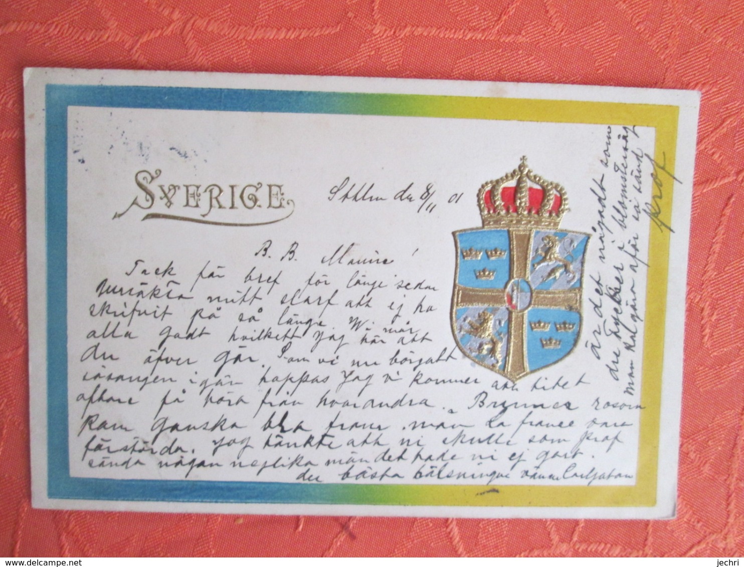 Sverige . Blason 1901  . Dos Superbe - Suède