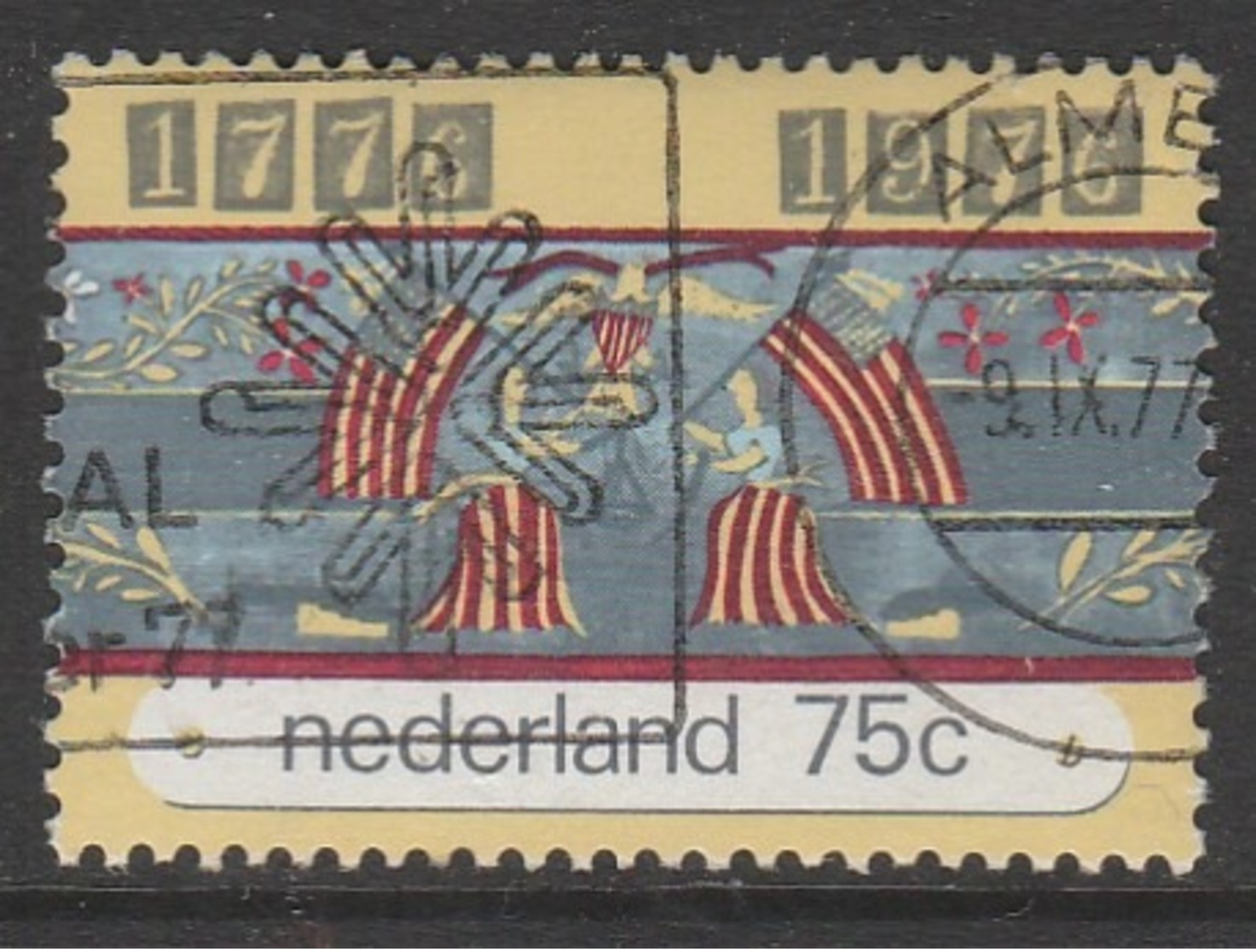 Netherlands 1976 The 200th Anniversary Of The USA 75 C Multicoloured SW 1076 O Used - Used Stamps
