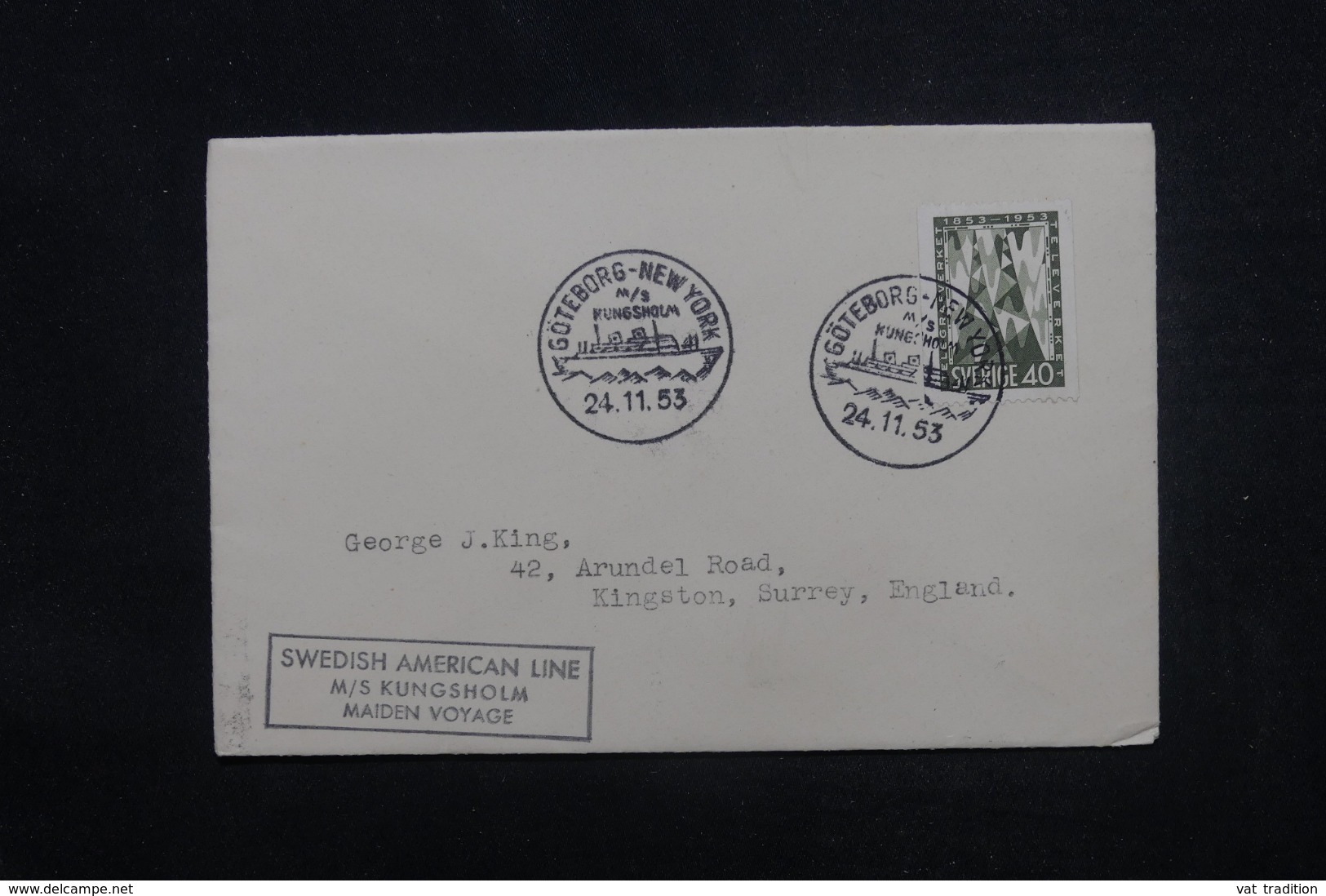 SUÈDE - Enveloppe De Göteborg Pour New York Par Paquebot En 1953 Affranchissement Et Oblitération Plaisants - 45534 - Lettres & Documents