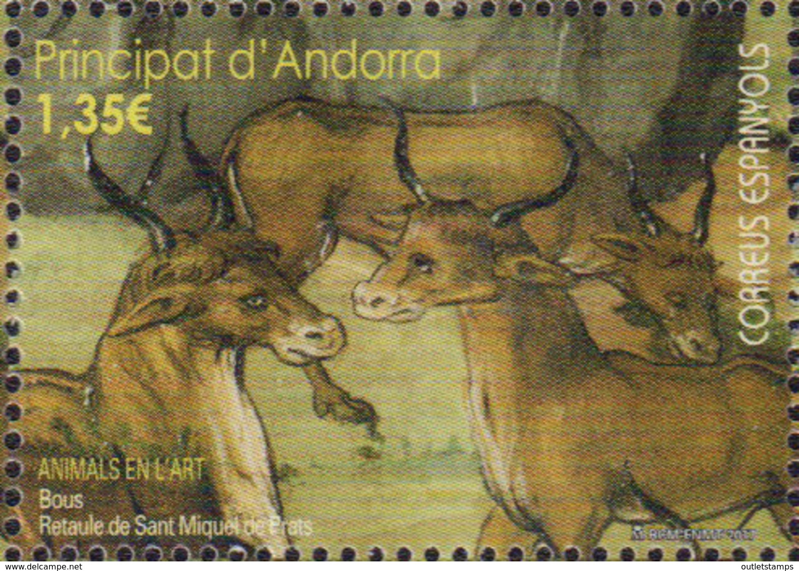 Ref. 578269 * NEW *  - ANDORRA. Spanish Adm. . 2017. ANIMALS EN L ART. BOUS. RETAULE DE SANT MIQUEL DE PRATS - Neufs