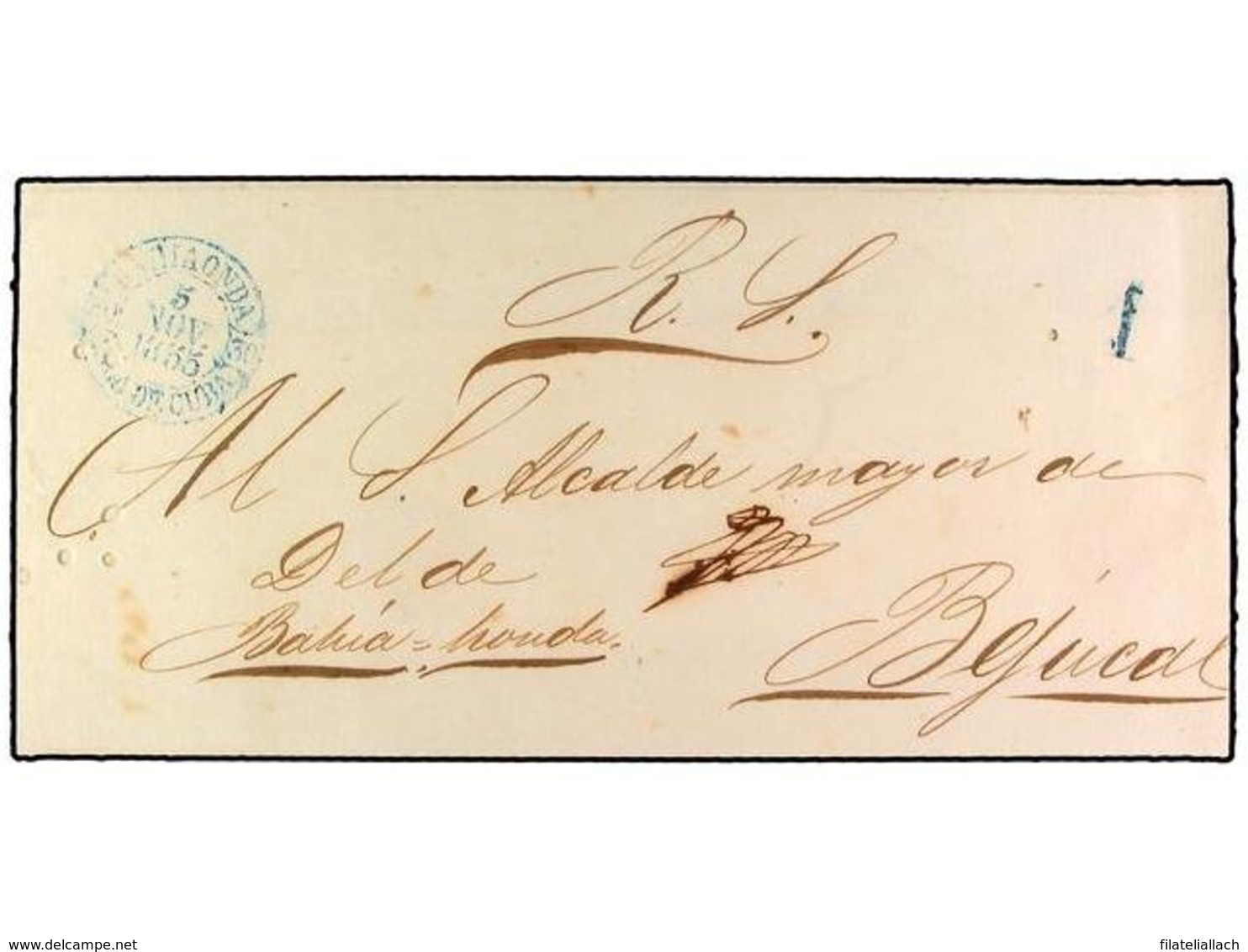 SPAIN: PREPHILATELIC MARKS  DP30 ISLAS DE CUBA Y PUERTO RICO - ...-1850 Vorphilatelie