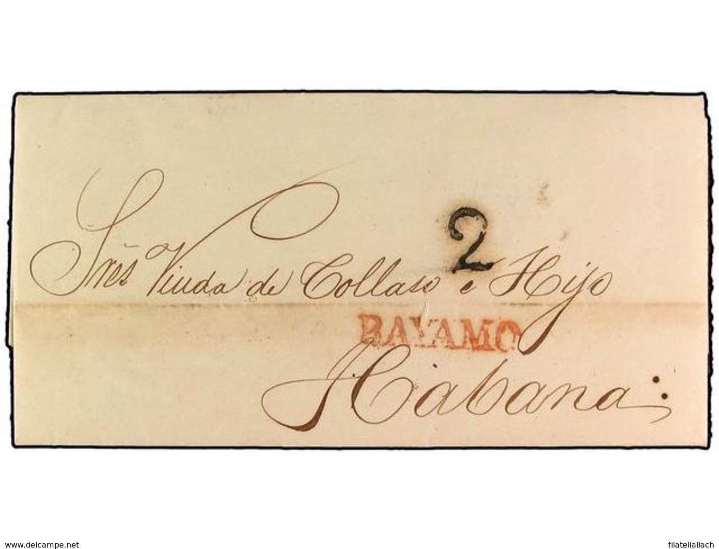 SPAIN: PREPHILATELIC MARKS  DP30 ISLAS DE CUBA Y PUERTO RICO - ...-1850 Vorphilatelie