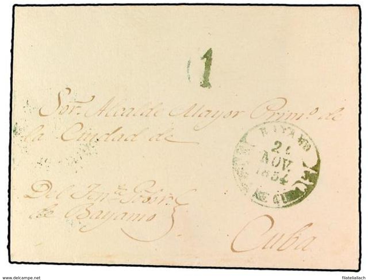 SPAIN: PREPHILATELIC MARKS  DP30 ISLAS DE CUBA Y PUERTO RICO - ...-1850 Prephilately