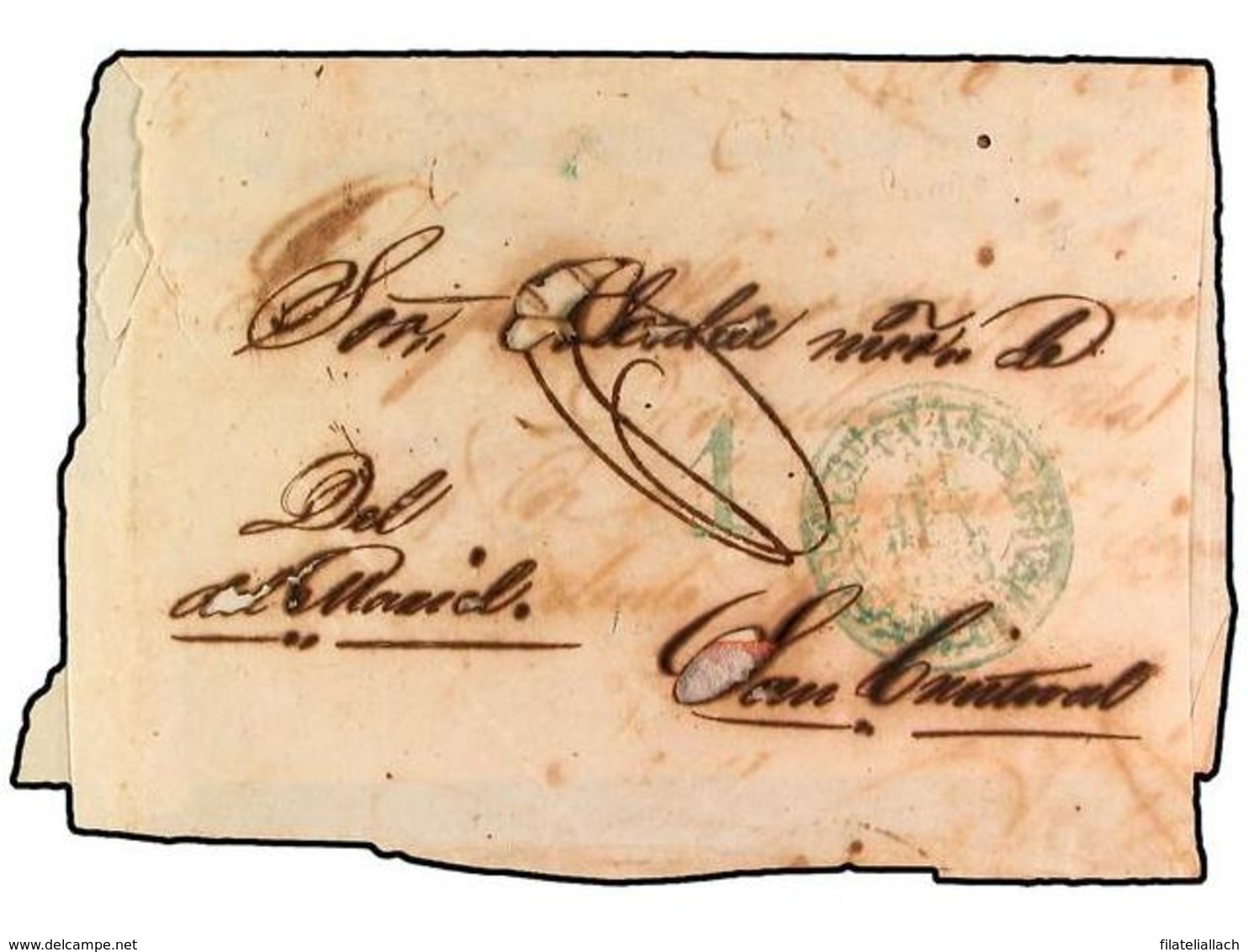 SPAIN: PREPHILATELIC MARKS  DP30 ISLAS DE CUBA Y PUERTO RICO - ...-1850 Vorphilatelie