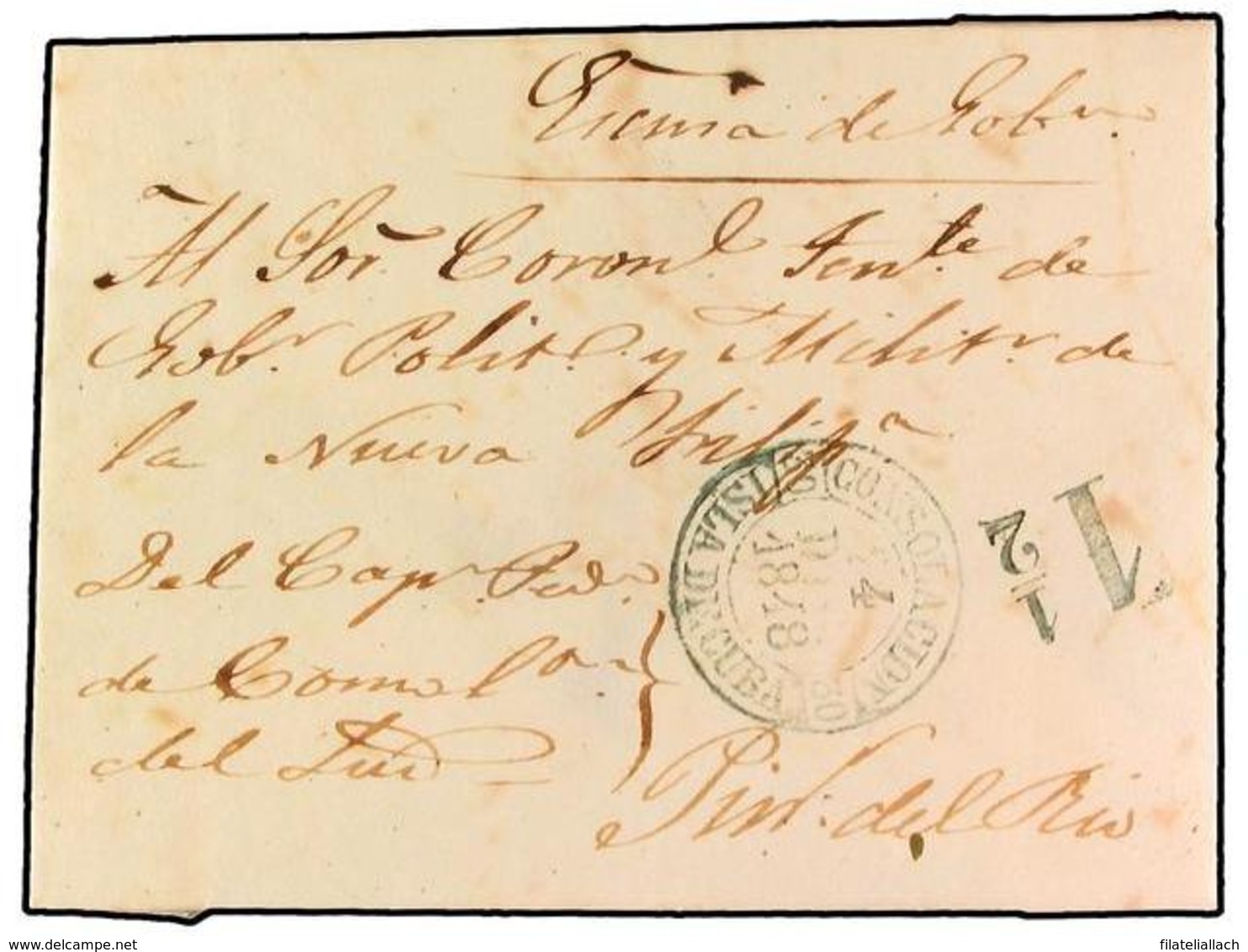 SPAIN: PREPHILATELIC MARKS  DP30 ISLAS DE CUBA Y PUERTO RICO - ...-1850 Prephilately