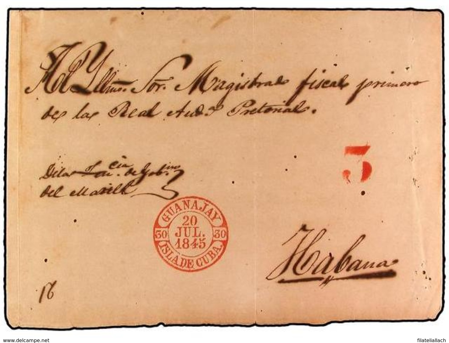 SPAIN: PREPHILATELIC MARKS  DP30 ISLAS DE CUBA Y PUERTO RICO - ...-1850 Vorphilatelie