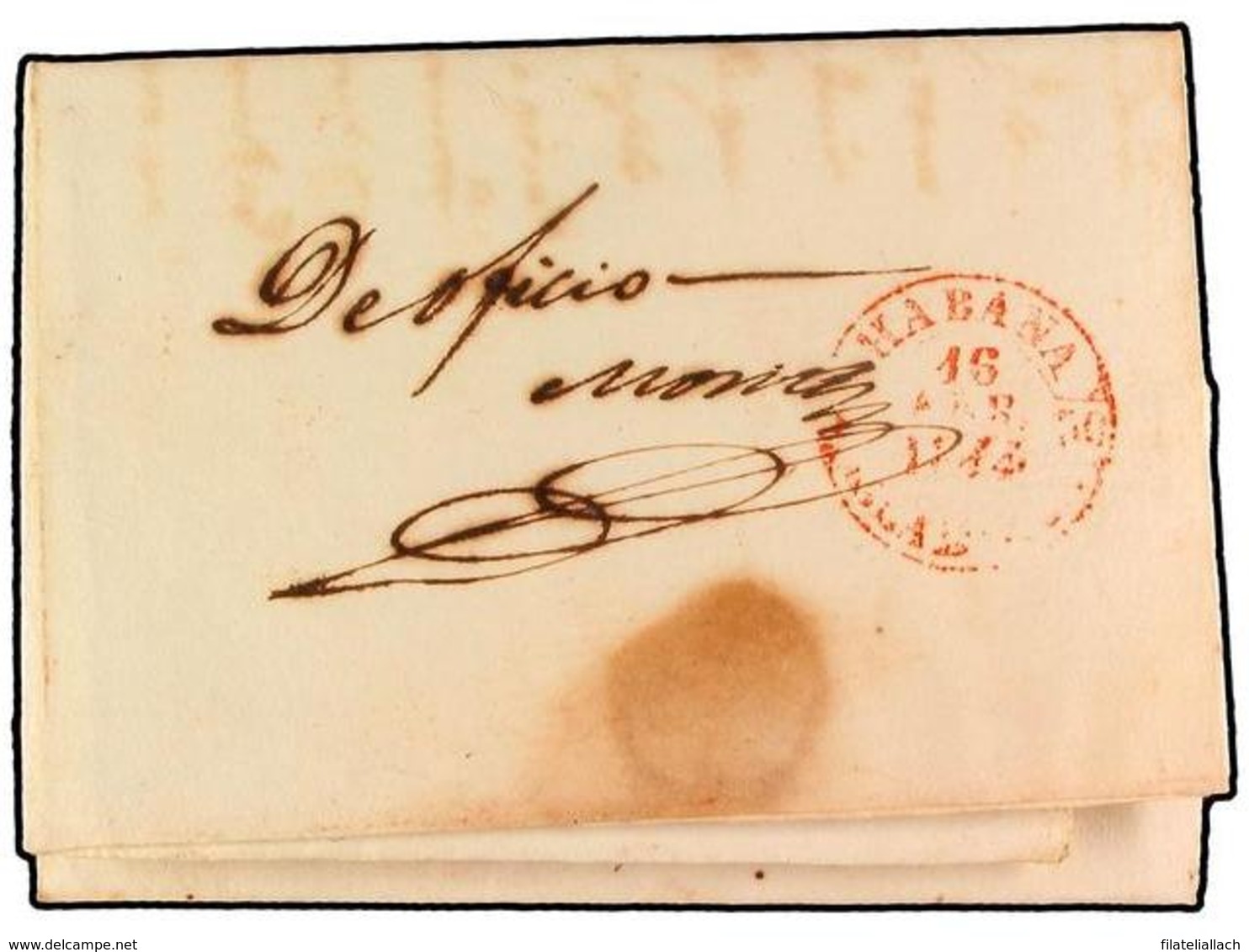 SPAIN: PREPHILATELIC MARKS  DP30 ISLAS DE CUBA Y PUERTO RICO - ...-1850 Prefilatelia