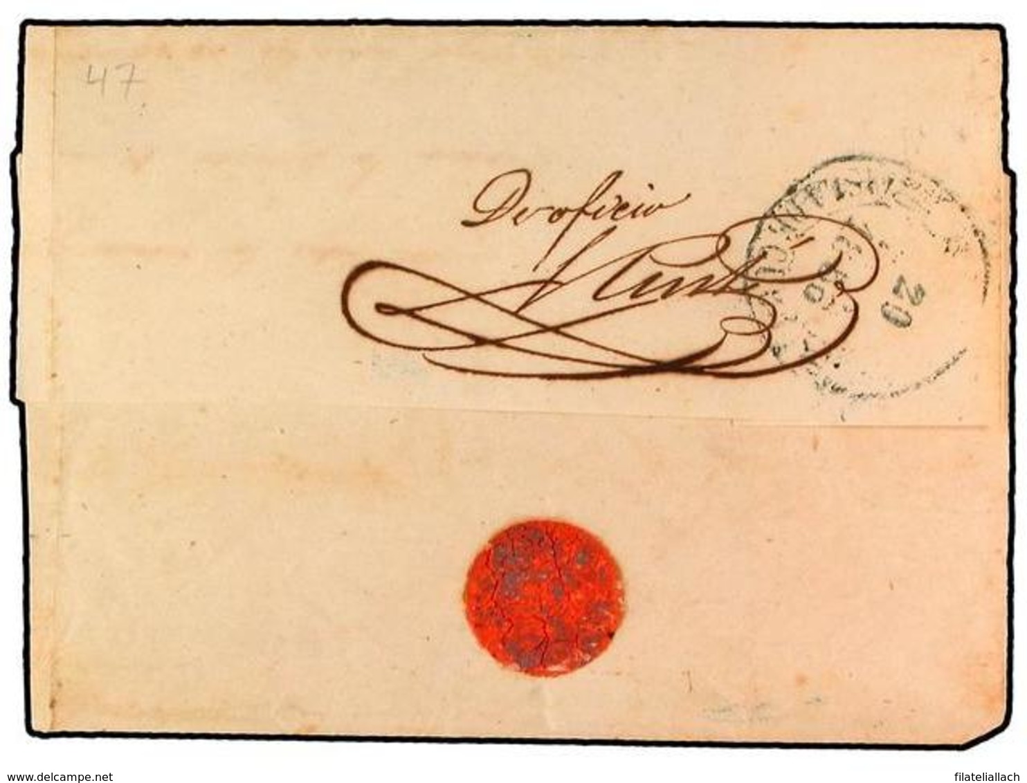 SPAIN: PREPHILATELIC MARKS  DP30 ISLAS DE CUBA Y PUERTO RICO - ...-1850 Prefilatelia