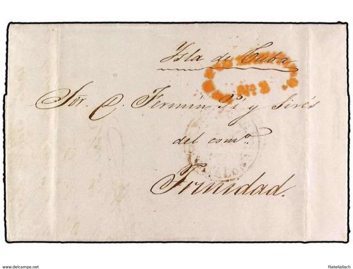 SPAIN: PREPHILATELIC MARKS  DP30 ISLAS DE CUBA Y PUERTO RICO - ...-1850 Prefilatelia