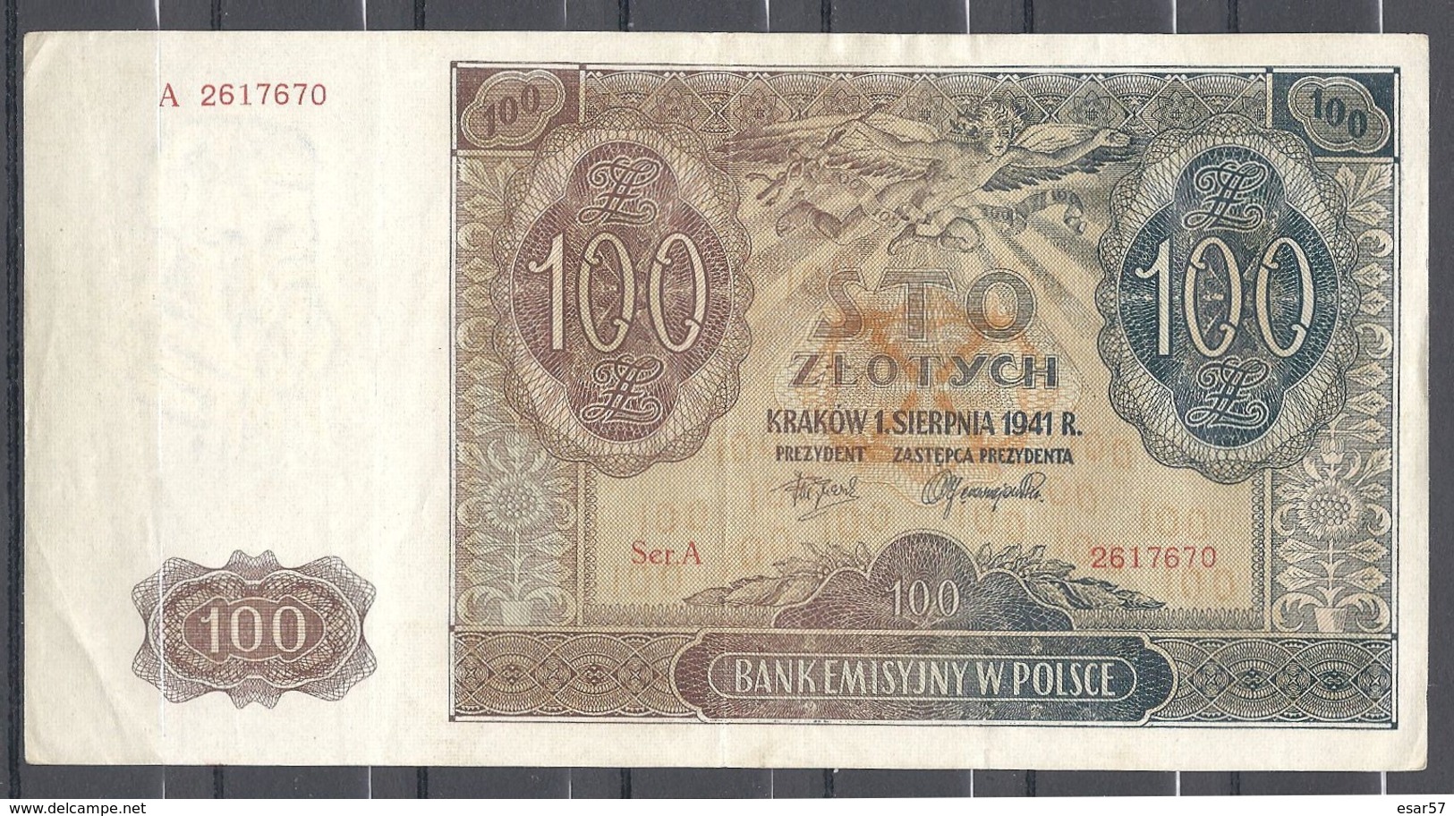 Pologne 100 Zlotych 1.8.1941 - Polonia