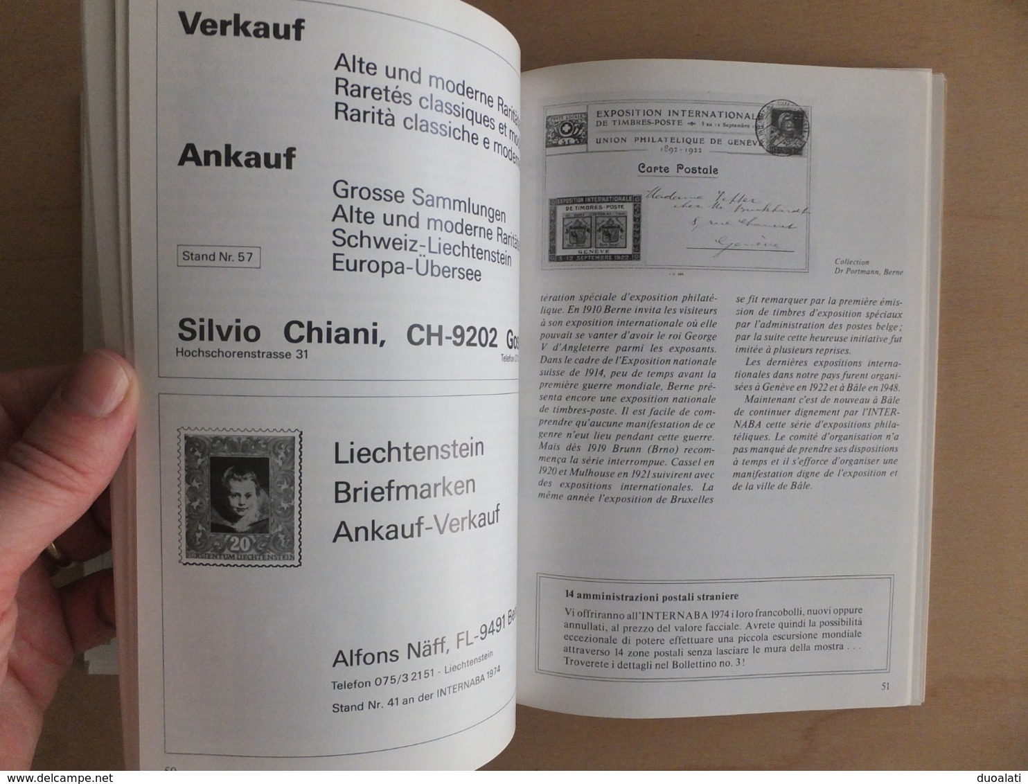 Switzerland Suisse Schweiz 1974 Basel Internaba Centenaruim UPU International Stam Exhibition Bulletin 2