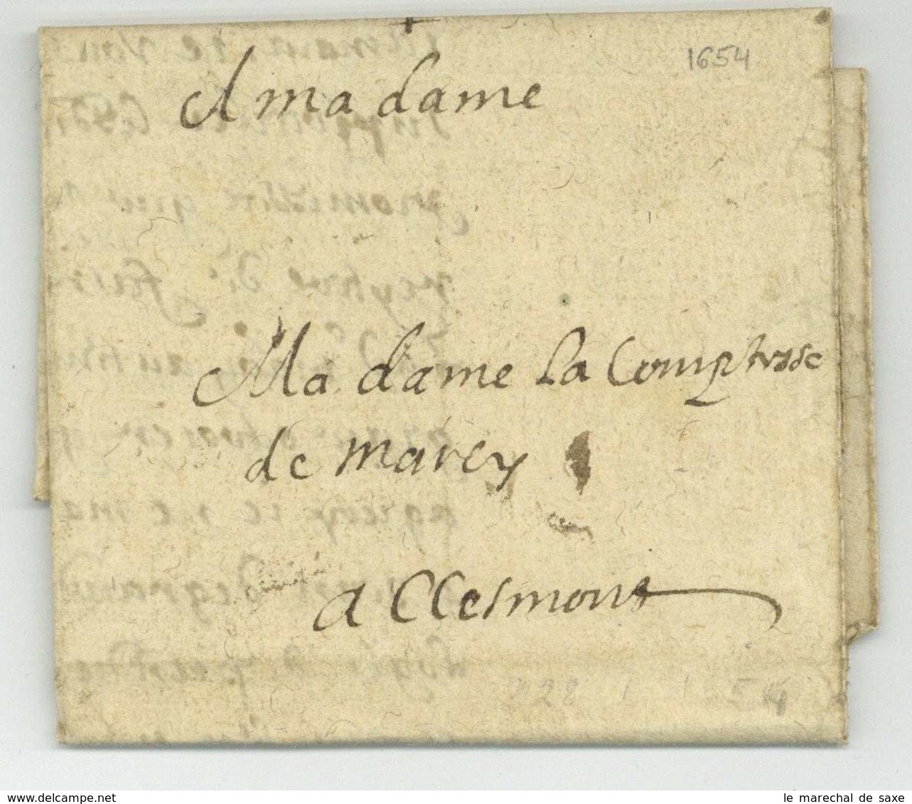 1654 Lettre De S... (?) Pour CLEMONT à Mme La Comtesse De Marcy - ....-1700: Precursors