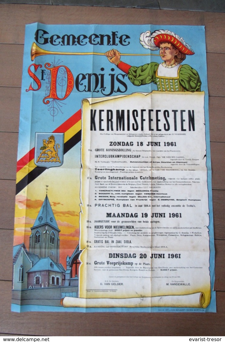 Affiche - Gemeente St Denijs Kermisfeesten - 1961 - Affiches