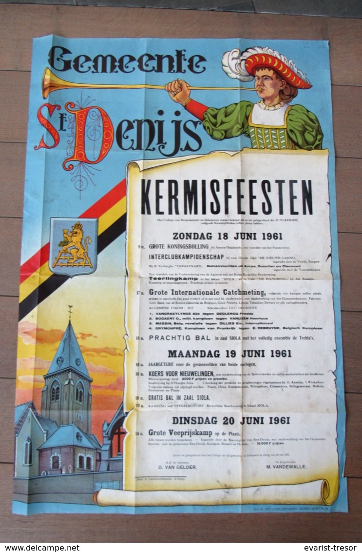 Affiche - Gemeente St Denijs Kermisfeesten - 1961 - Affiches