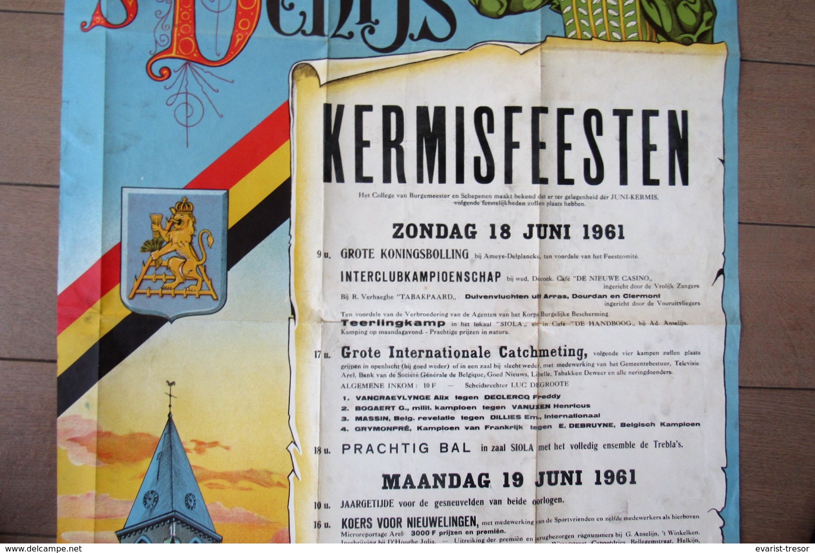 Affiche - Gemeente St Denijs Kermisfeesten - 1961 - Affiches