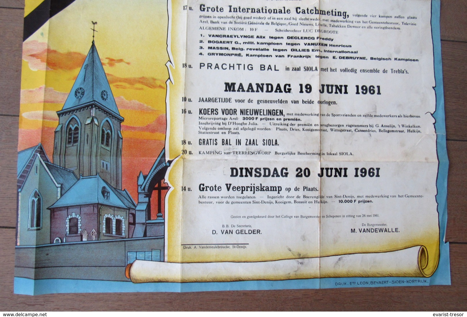 Affiche - Gemeente St Denijs Kermisfeesten - 1961 - Affiches