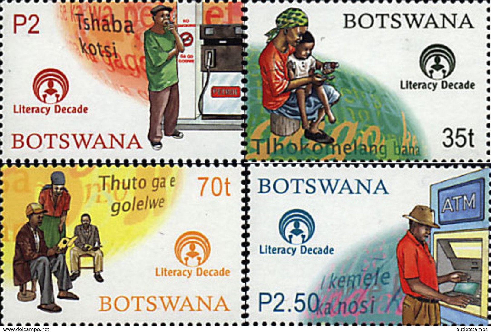 Ref. 81115 * NEW *  - BOTSWANA . 2000. 	DECADE OF LITERACY	. DECADA DE LA ALFABETIZACION - Botswana (1966-...)