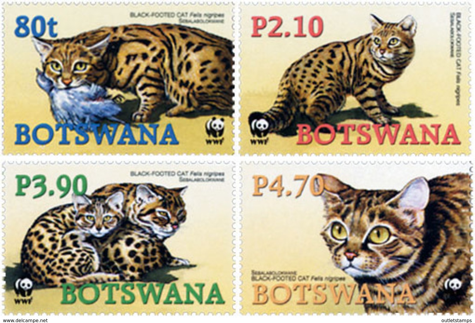 Ref. 165815 * NEW *  - BOTSWANA . 2005. WWF. BLACKFOOTED WILDCAT. WWF. GATO SALVAJE DE PATAS NEGRAS - Botswana (1966-...)