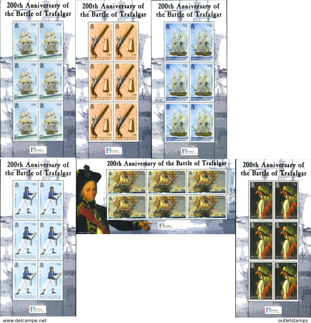 Ref. 184333 * NEW *  - BRITISH INDIAN OCEAN TERRITORY . 2005. 200th ANNIVERSARY OF THE BATTLE OF TRAFALGAR. 200 ANIVERSA - British Indian Ocean Territory (BIOT)