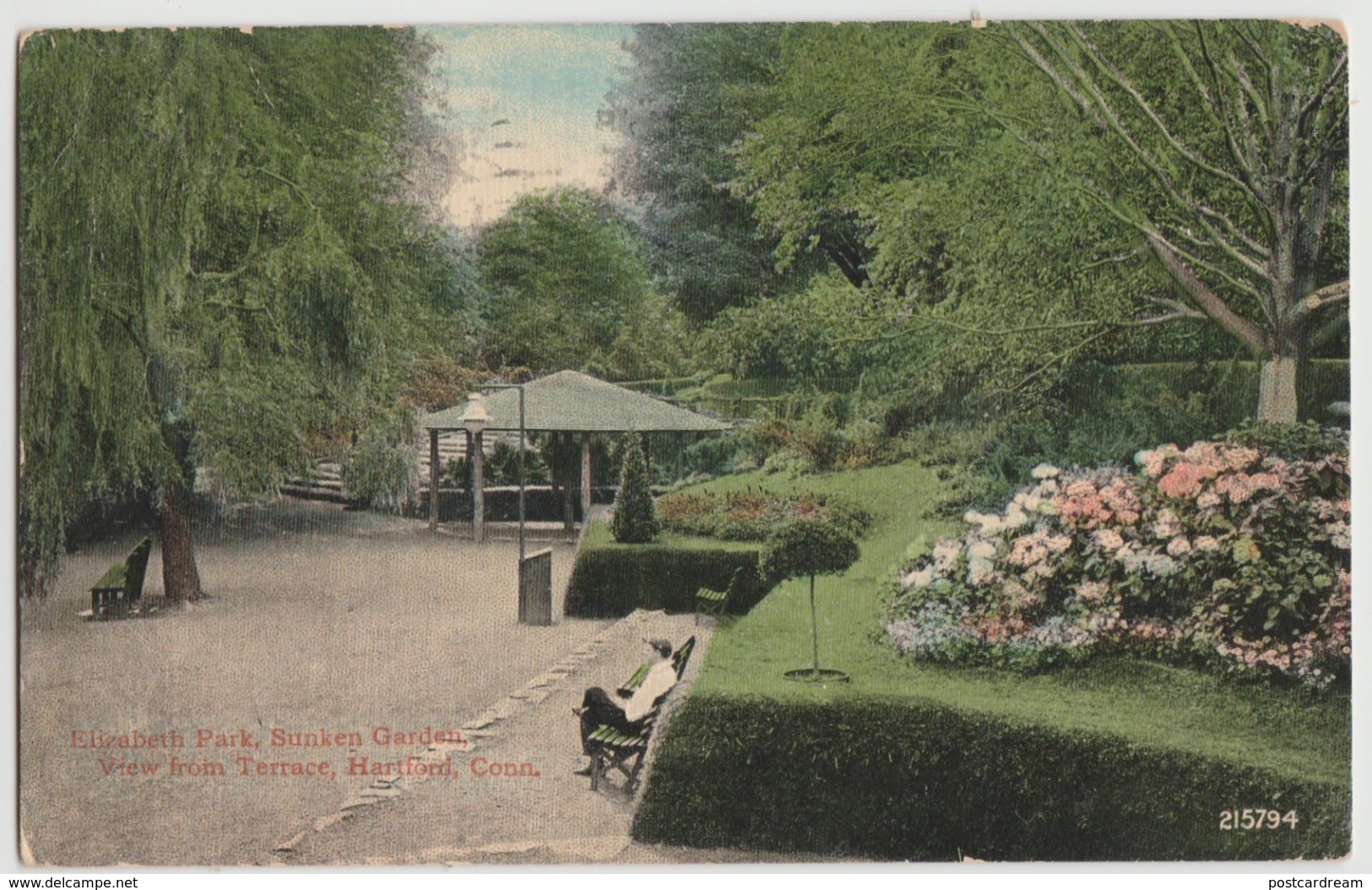 Hartford CT 1914 Elizabeth Garden Postcard - Hartford