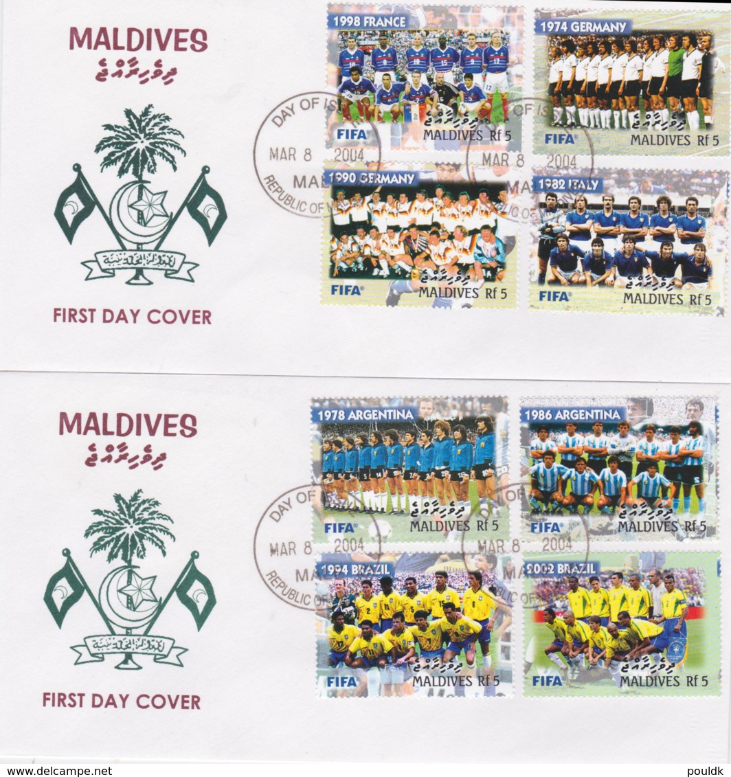 Maldives 2004 FDC 2004 FIFA Centenary - Two Covers (SKO13-23) - Storia Postale