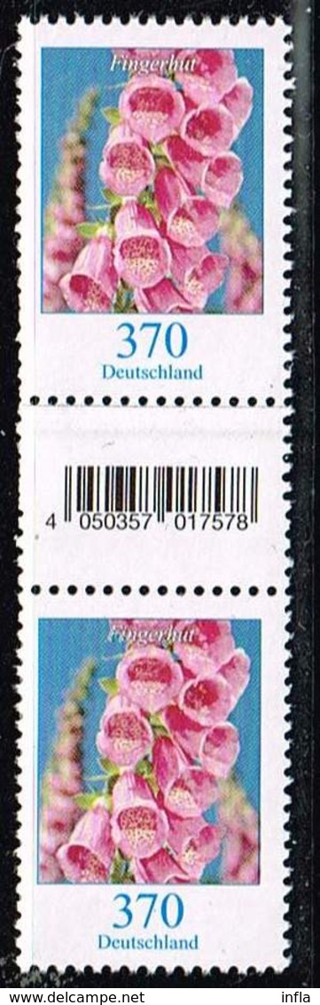 Bund 2019,Michel# 3501 ** Blumen: Fingerhut Mit EAN Code Und Rollennummer 20 - Ungebraucht