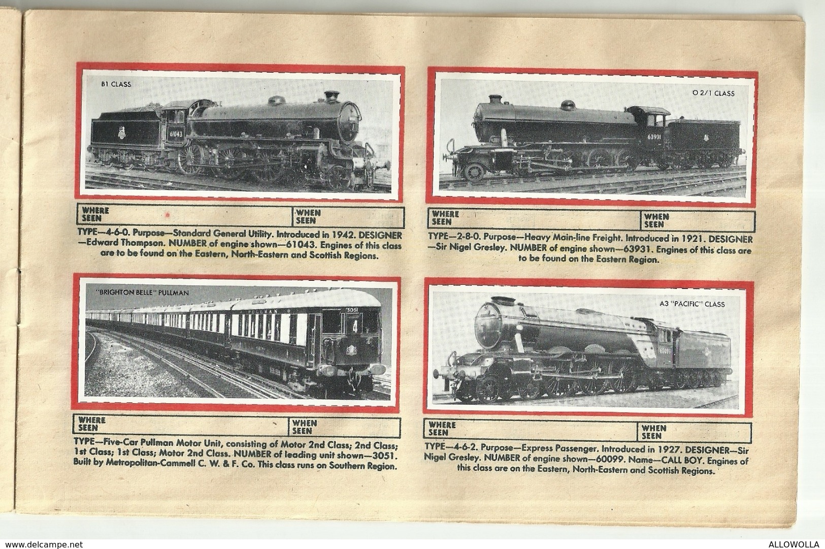 5682 "MY OWN LOG BOOK OF LOCOMOTIVES-PRESENTED WITH THE WIZARD" ALBUM COMPLETO ORIGINALE - Chemin De Fer