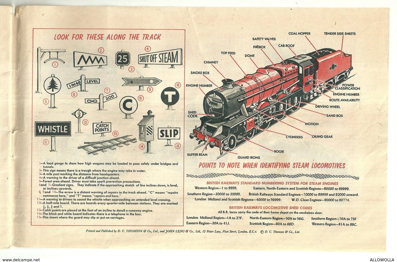 5682 "MY OWN LOG BOOK OF LOCOMOTIVES-PRESENTED WITH THE WIZARD" ALBUM COMPLETO ORIGINALE