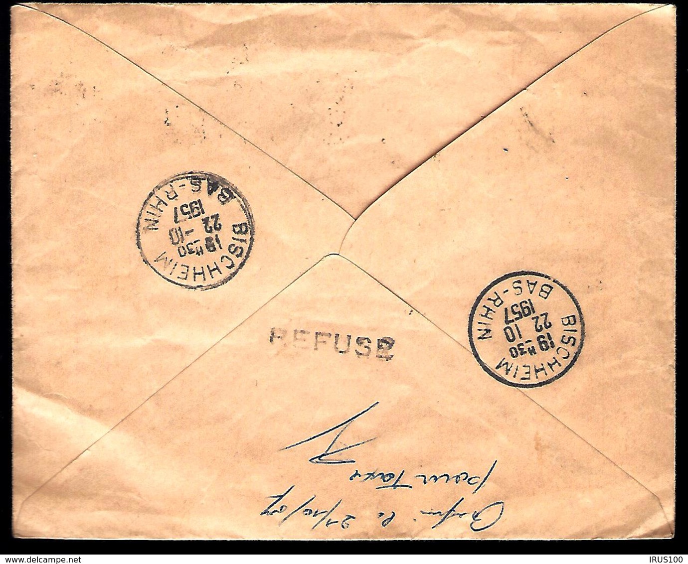 LETTRE TAXÉE EN PROVENANCE DE SCHILTIGHEIM - CAPITALE DE LA BIÈRE D'ALSACE - RETOUR A L'ENVOYEUR - REFUSÉ - - 1859-1959 Covers & Documents