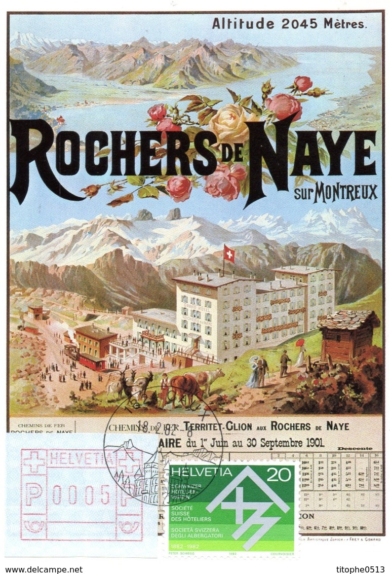 SUISSE. N°1143 De 1982 Sur Carte Maximum. Société Suisse Des Hôteliers. - Hotel- & Gaststättengewerbe