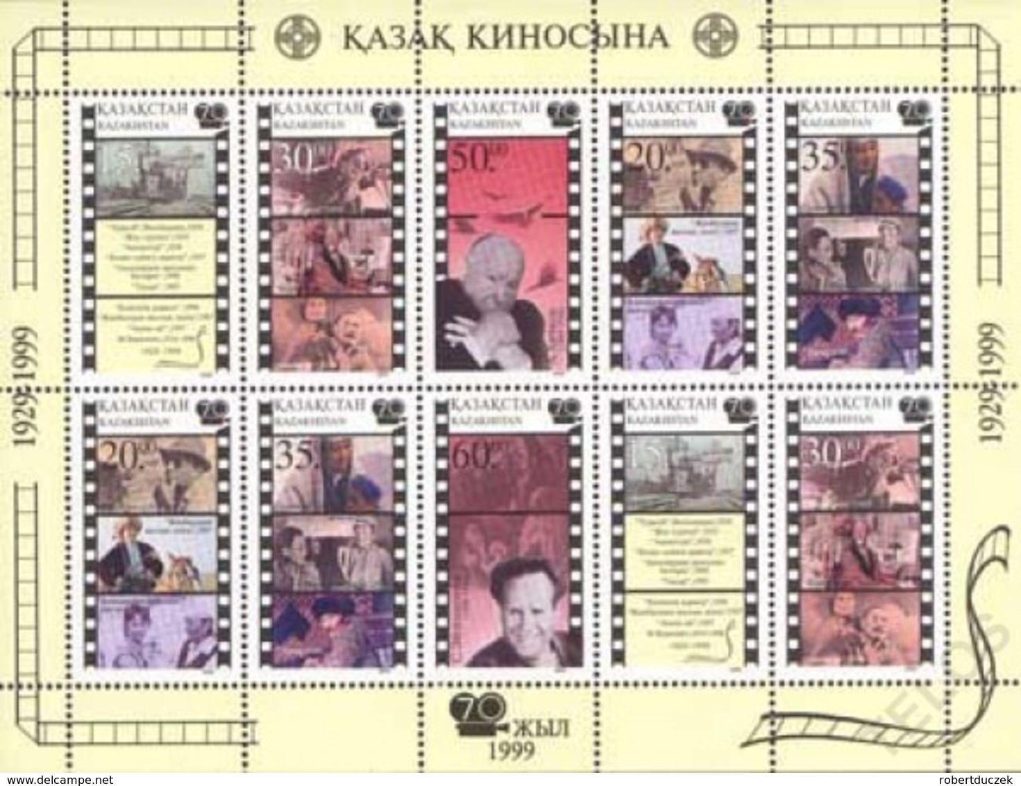 Kazakhstan 1999 70th Anniversary Of Kazakh Cinema Klb. 258-263 - Kazajstán