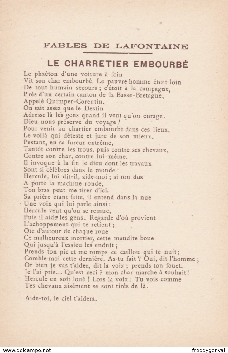 FABLES DE LA FONTAINE LE CHARRETIER EMBOURBE - Contes, Fables & Légendes