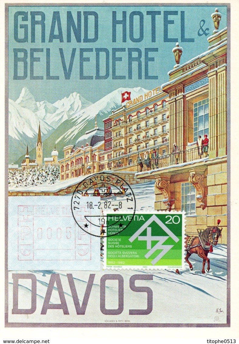 SUISSE. N°1143 De 1982 Sur Carte Maximum. Société Suisse Des Hôteliers. - Hotel- & Gaststättengewerbe