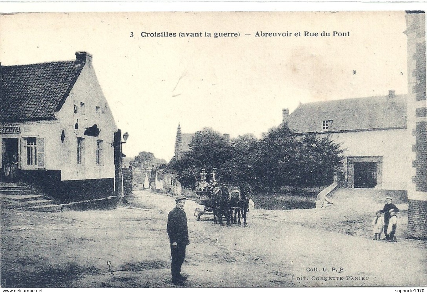 2020 - PAS DE CALAIS - 62 - CROISILLES - Avant Guerre 14 - Abreuvoir Et Rue Du Pont - Croisilles