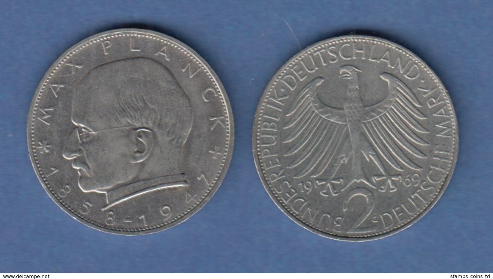 Bundesrepublik Kursmünze 2 Mark Max Planck 1969 G - Andere & Zonder Classificatie