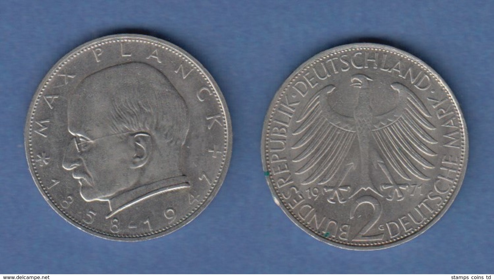 Bundesrepublik Kursmünze 2 Mark Max Planck 1971 G - Andere & Zonder Classificatie