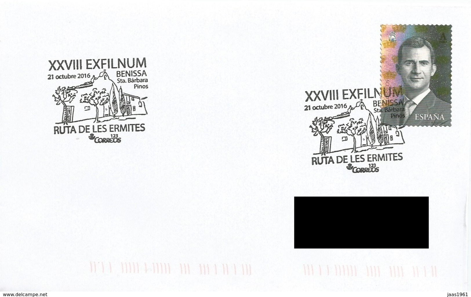 SPAIN. POSTMARK ROUTE OF THE HERMITS. BENISSA 2016 - Other & Unclassified