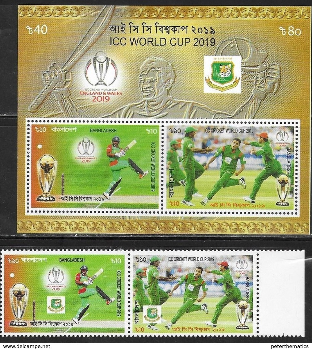 BANGLADESH, 2019, MNH, CRICKET, CRICKET WORLD CUP, 4v+SHEETLET - Cricket