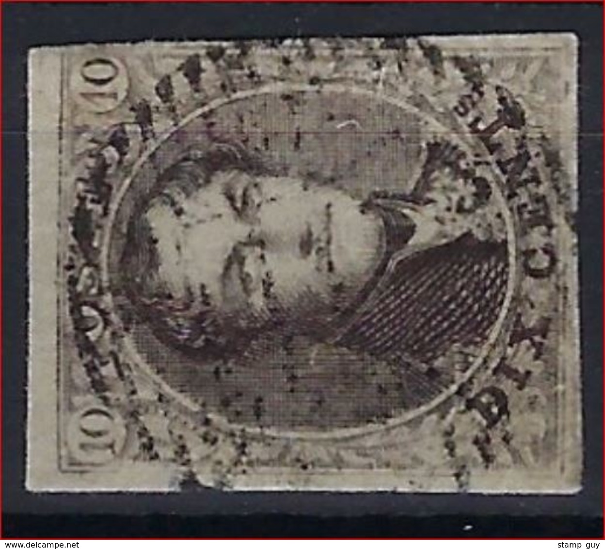 Medaillon 10 Cent Met (m.i.) ZELDZAME Distributiestempel D10 Van CAPELLE - AU - BOIS  ! Inzet Aan 5 Euro ! - 1849-1865 Medallions (Other)
