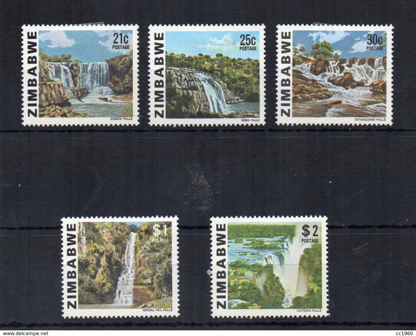 ZIMBABWE - 1980 - Cascate - 5 Valori - Nuovi - Linguellati * - (FDC17922) - Zimbabwe (1980-...)