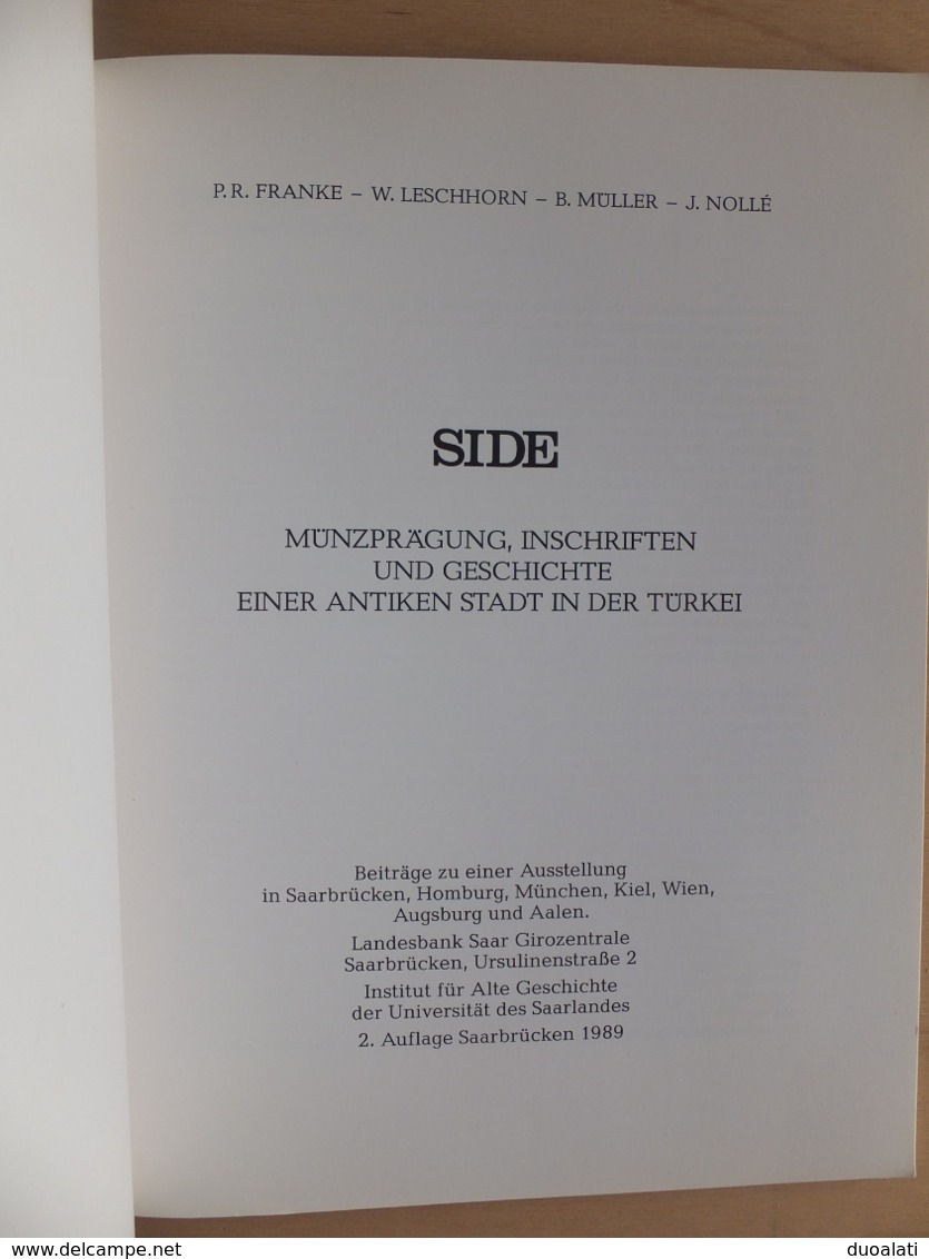 Germany 1989 SIDE Münzprägung Inschriften Und Geschichte Einer Antiken Stadt In Dr Turkei 2. Auflage - Tedesco