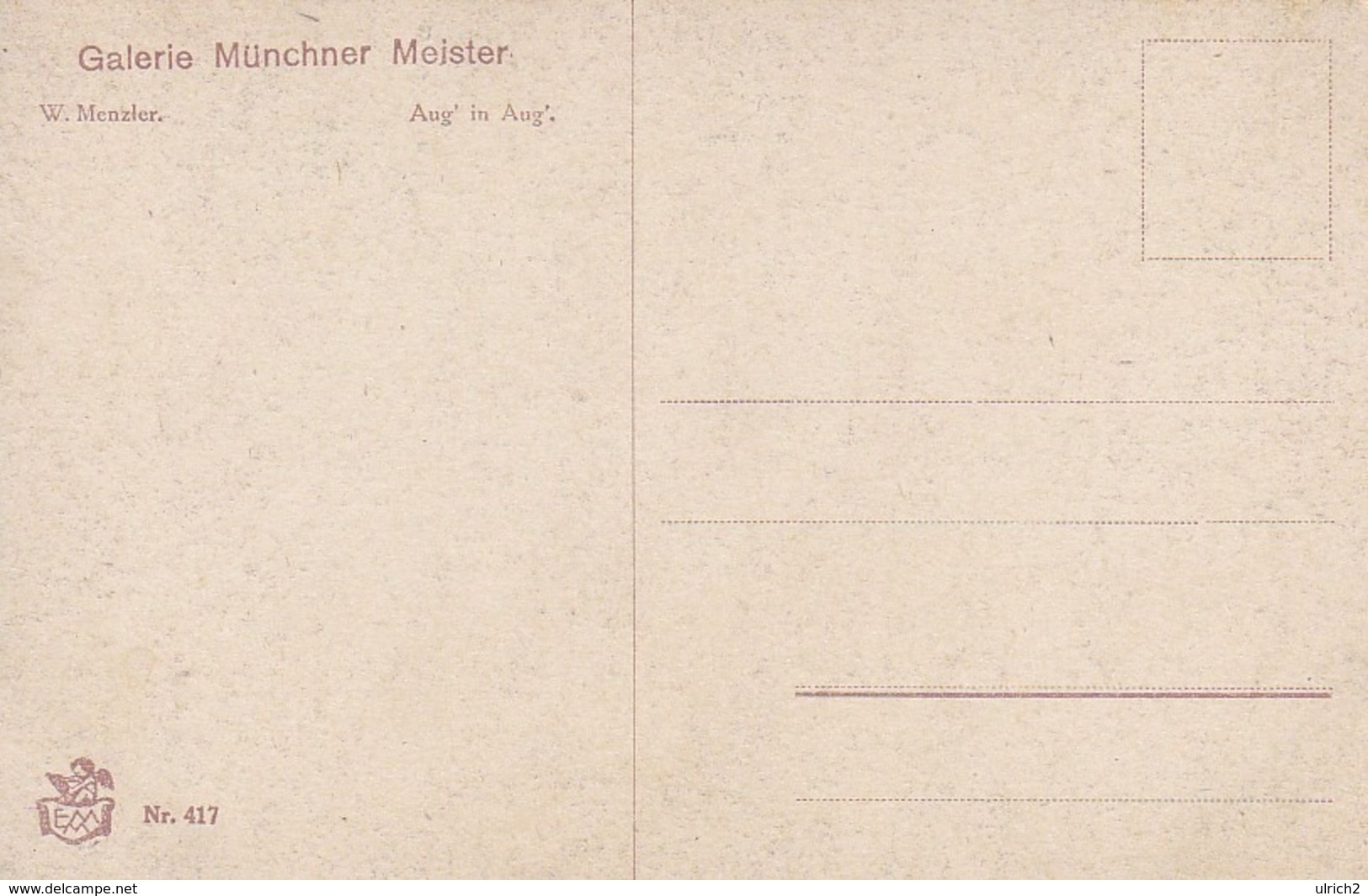 AK Aug' In Aug' - W. Menzler - Liebespaar In Ruderboot - Galerie Münchner Meister - Ca. 1910 (44744) - Coppie