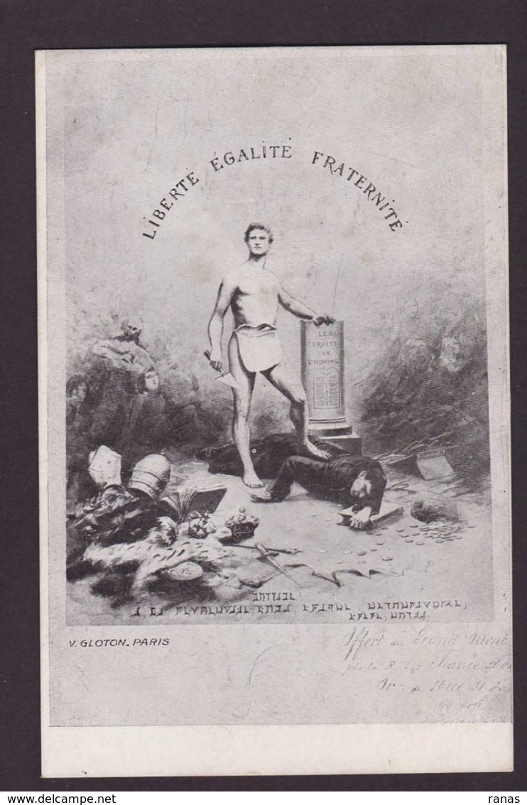 CPA Franc Maçonnerie Masonic Voir Scan Du Dos Texte - Philosophie & Pensées