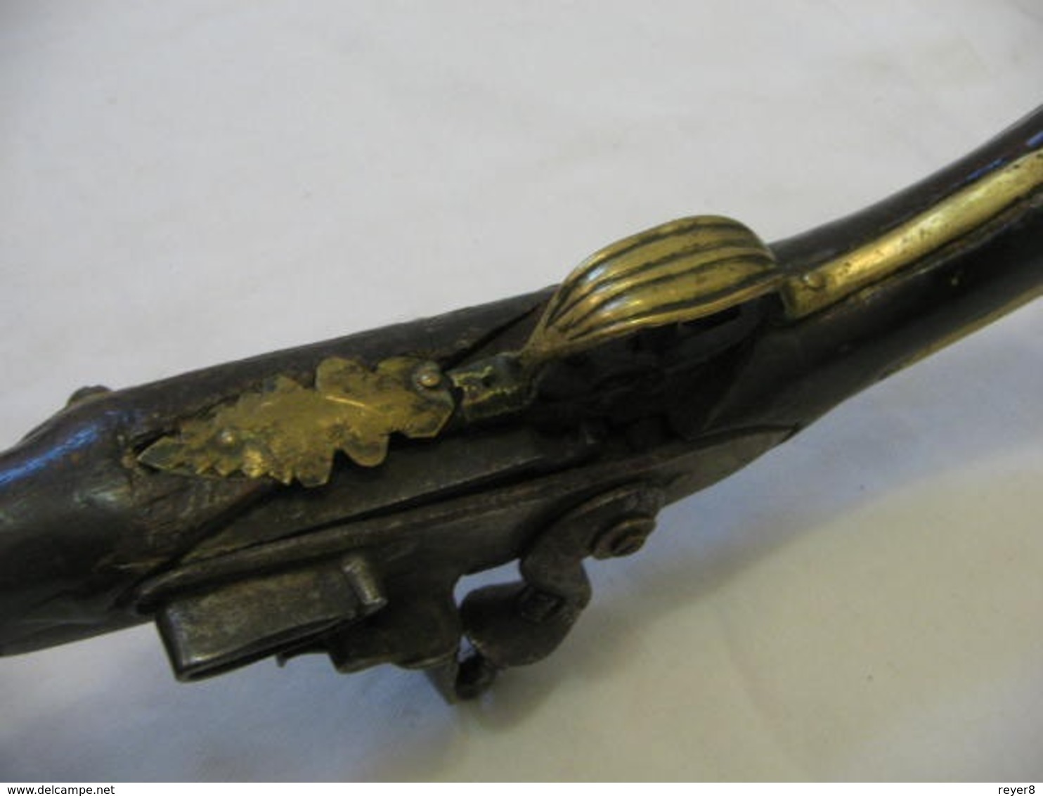 ancien PISTOLET silex canon Tromblon XVIII  ,poudre noire