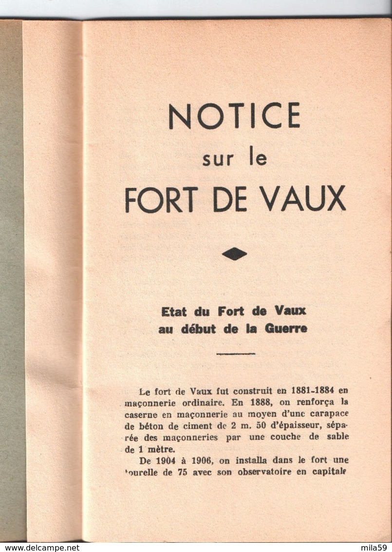 Livret. " La Bataille De Verdun Dans L'Histoire ". Notice Sur Le Fort De Vaux. Les Editions Lorraines Frémont Verdun. - Altri & Non Classificati