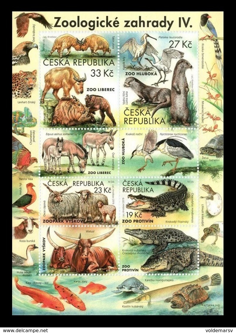 Czech Republic 2019 Mih. 1036/39 (Bl.76) Fauna. Zoos (IV) MNH ** - Unused Stamps