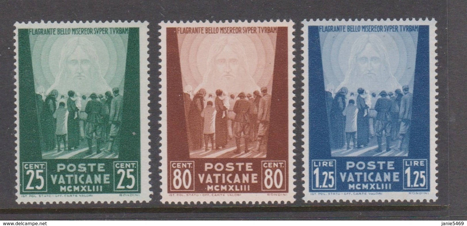 Vatican City S 84-86 1944 Pro War Prisoner,dated 1943,mint Hinged - Unused Stamps